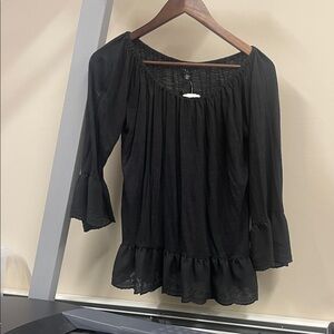 Sanctuary Black Ruffle Blouse